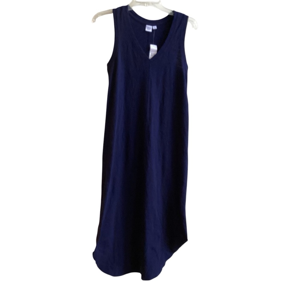GAP Long Navy Blue Sleeveless Cotton Dress NWT Misses size XS - Picture 3 of 6